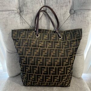 Authentic Fendi Zucca Canvas Tote - EUC